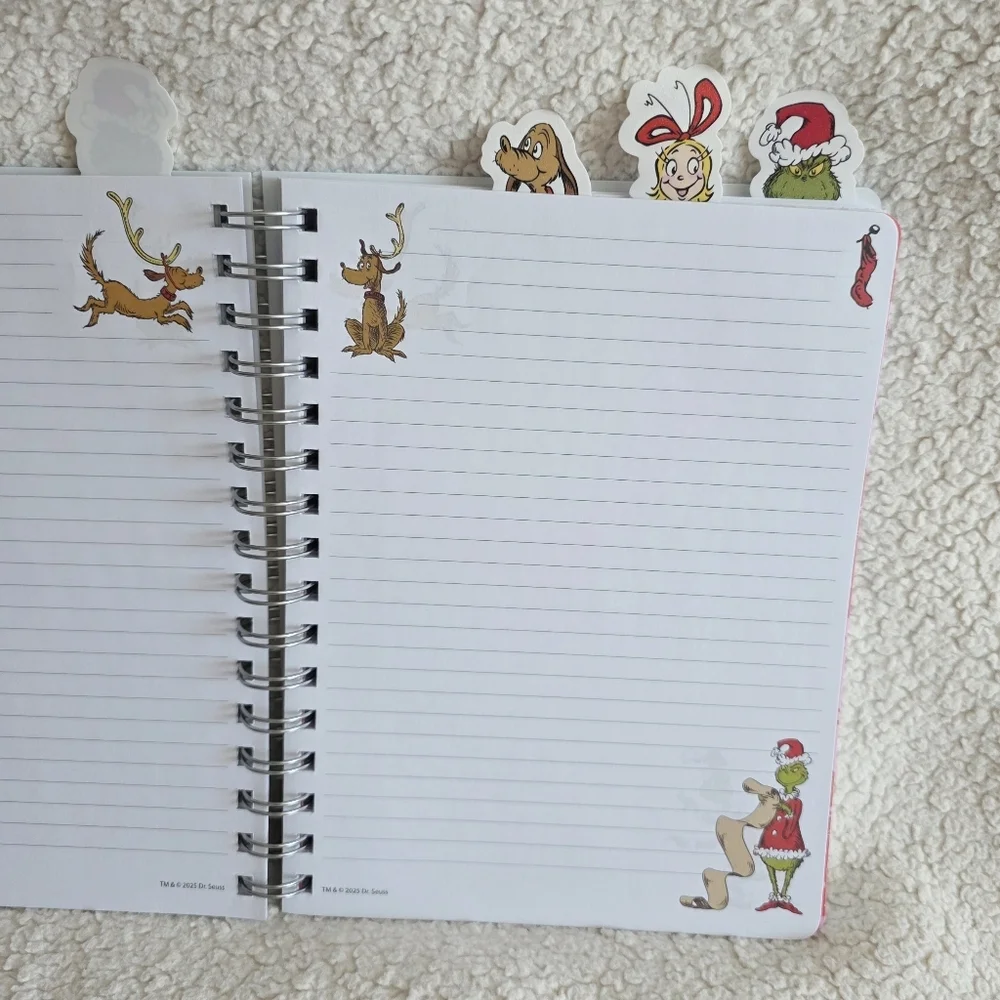 New Dr. Seuss' The Grinch Christmas Journal, Tabs Includes Plastic Cover age 6+